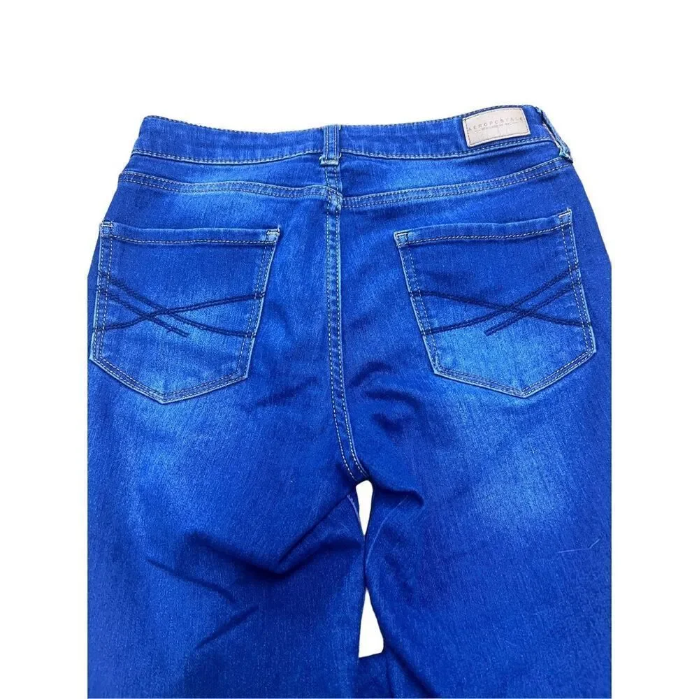 Aeropostale Women's Blue High Waisted Cotton Blend Jeggings Size 2